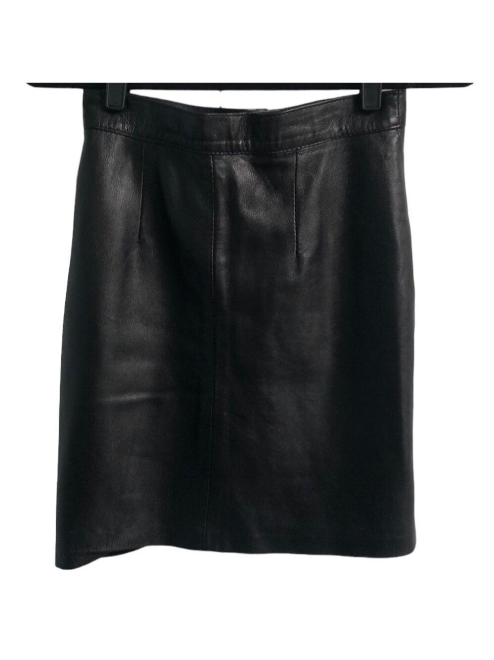 Vintage Fiocchi Italian Black Leather Mini Pencil Skirt Size XS - Picture 12 of 12
